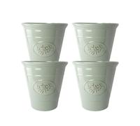Classic Olive Plastic Planter for Gardening - Outdoor & Indoor Flowers Pot with Glossy Finish | Weatherproof Plant Pot with Drainage Holes - Flower Pots for Gardens & Balconies (Green, 23cm-Pack 4)