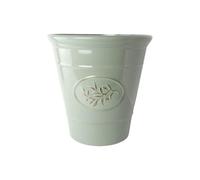 Classic Olive Plastic Planter for Gardening - Outdoor & Indoor Flowers Pot with Glossy Finish | Weatherproof Plant Pot with Drainage Holes - Flower Pots for Gardens & Balconies (Green, 23cm-Pack 1)