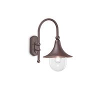 Ideal Lux Cima Single Light Outdoor Wall Fitting in Coffee Brown Finish with Clear Acrylic Diffuser
