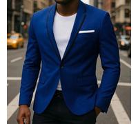 Classic Oxford Style for blazer for Men Regular Fit Classic Oxford(Blue XL)
