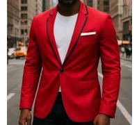Classic Oxford Style for blazer for Men Regular Fit Classic Oxford(Red 2XL)