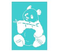 Classic Panda Eating Bamboo Reusable Silk Screen Stencils Printing Stencil Self Adhesive Silk Screen Mesh Transfers Stencils for Chalk Paste Wood,Fabric,Home Decor,Art Crafts T-Shirt