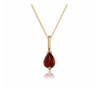 Classic Pear Garnet Pendant in 9ct Yellow Gold Gemondo Red 18 inches