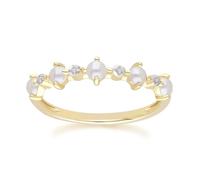 Gemondo Classic Pearl & Diamond Eternity Ring in 9ct Yellow Gold - N