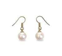 Classic Pearl Drop Earrings with Gold Tone Hooks for Everyday Wear and Special Occasions