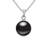 Classic Pearl Pendant Necklace Crystals From Simple Trendy Collars Real S925 Fine Jewelry For Women Girls Gift
