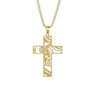 Classic Pendant Necklace, Pendant Necklace for Men Hollow Out Pendant Necklace for Belief and Hope Hip Hop Clothing Accessories Indoor Outdoor for Inner Peace, Se référer au descriptif, Stainless