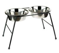 Raised Dog Bowls Stand 2 x 4000ml Food Double Water Feeding 370mm High