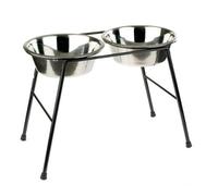 Classic Pet Products Dog Cat Raised Feeder Stand Double Stainless Steel Bowls