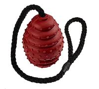 CLASSIC Pet Products Rubber Oval Ball on a Rope, Small, 75 mm, Red/Black