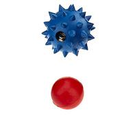 Classic Pet Products Rubber Spike Ball with Bell, Small, 50 mm, Blue & Solid Rubber Ball, 40 mm, Red