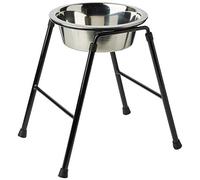 Classic Pet Products Single Feeder High Stand with 1600 ml Stainless Steel Dish, 300 mm Tall | Raised Dog Bowl for Medium & Large Breeds | Durable Metal Frame | Easy Clean Removable Bowl