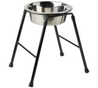 Classic Pet Products Single Feeder High Stand with 1600 ml Stainless Steel Dish, 300 mm Tall | Raised Dog Bowl for Medium & Large Breeds | D