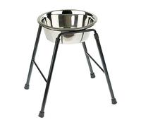 Classic Pet Products Single Feeder High Stand with 4000 ml Stainless Steel Dish, 370 mm Tall, clear