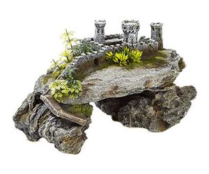 CLASSIC PETBLIS Ruined Castle With Plants Ornament 32cm