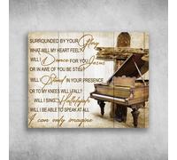 Classic Piano Instrument Surrounded by Your Glory What Will My Heart Feel Fun Saying Metal Tin Signage Antique Plaque Rustic Poster Bar Home Wall Decor 8x12 Inch