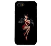 Classic Pin Up Devil Girl In Dress Bat Wings Art Case for iPhone SE (2020) / 7/8