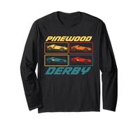 Classic Pinewood Derby Pop Art Cub Scouts Retro Race Cars Long Sleeve T-Shirt