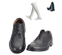 Classic Piper Ghillie Brogue with Ecru Colour Kilt Hose Socks - 100% Leather, Handcrafted in Scotland - Shock-Absorbing Sole, Traditional Highland Wear - (UK 10)