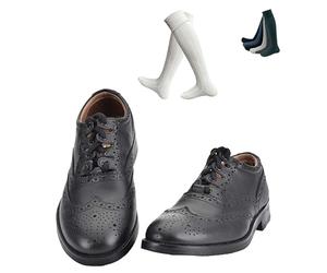 Classic Piper Ghillie Brogue with Ecru Colour Kilt Hose Socks - 100% Leather, Scottish Design - Shock-Absorbing Sole, Traditional Highland Wear - (UK 10)