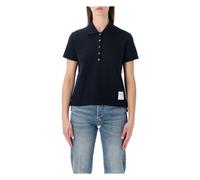 Classic Pique Relaxed Fit Center Back Stripe Polo - female - Thom Browne - Polo Shirts - Blue - 2XS - Tops 2XS