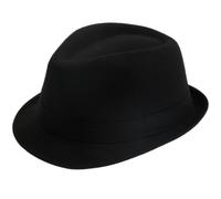 Classic plain black trilby hat (56cm)