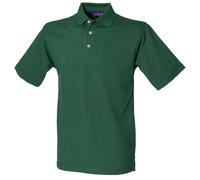 Classic Plain Polo Shirt With Stand Up Collar Henbury Bottle Green M