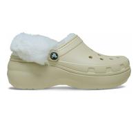 Classic Platform Clogs with Faux Fur Lining beige
