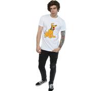 Disney Mens Classic Pluto Cotton T-Shirt - White - White - L
