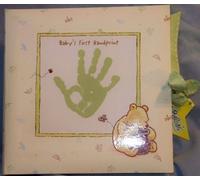 Classic Pooh Disney Keepsake Baby's First Handprint Plaster Kit. Plaster with Mint Green Display Box