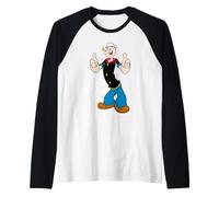 Classic Pop Eye Vintage Cartoon Thumbs Up Raglan Baseball Tee