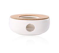 Classic Porcelain Candlestick With Small White Ceramic Teapot With Cork Holder, Candle Light Tea Set, Teapot Coffee Pot Base