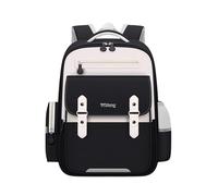 Classic Preppy Style School Backpack Unisex Multi Pocket Student Rucksack Large Capacity Secondary Grade Shoulder Bag Casual Daypack with Buckle Decor Durable Learning Satchel