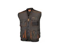 Classic Professional Work Vest Strong Combat Style Reinforced Multipockets Heavy Duty Triple Seams Durable Fabric - 270 g/m2 Zipped Workwear Uniforms