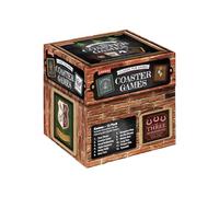 Classic Pub Coaster Games Compendium, 12 Bar Games, 40 Lagoon Pub Coasters, 2-4 Players, Brown, Green, Red, Black, and White