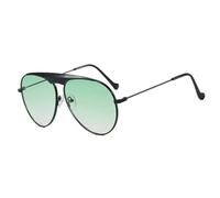 Classic Punk Sunglasses Women for Men Luxury Sun Glasses Popular Vintage Big Frame Metal Driving Shades Uv400(Black Green)