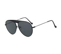 Classic Punk Sunglasses Women for Men Luxury Sun Glasses Popular Vintage Big Frame Metal Driving Shades Uv400(Black Black)