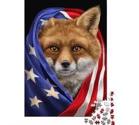 Classic Puzzle, 1000 Pieces, Fox USA Patriot, 70x50cm/1000pcs