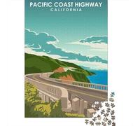 Classic Puzzle, 1000 Pieces, Pacific Coast Highway Art, 38x26cm/1000pcs