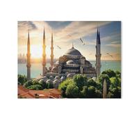 Classic Puzzle 1000 Pieces, Seagulls Over the Blue Mosque and the Bosphorus in Istanbul, Unique Home Decorations and Gifts -38x52cmJ278