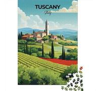 Classic Puzzle, 1000 Pieces, Tuscany Italy Travel Print, 38x26cm/1000pcs | For shared winter evenings: Adult jigsaw puzzle with 1000 pieces makes a thoughtful gift for adult puzzle fans.