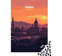 Classic Puzzle, 1000 Pieces, Vienna Sunset Skyline, 70x50cm/1000pcs | For relaxed days after Christmas: 1000-piece jigsaw puzzle for adults offers 1000 pieces for the Christmas break.