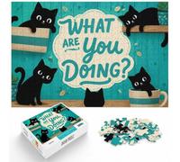 Classic Puzzle, 1000 Pieces, What Are You Doing？ Cats, 1000pcs (40x28cm)