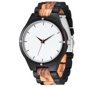 Classic Quartz analog Wooden Watch for Men Men's Minimalist wood watch for Dad,Husband and Boyfriend, white
