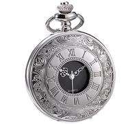 Classic Quartz Pocket Watch with Roman Numerals Scale and Chain Belt