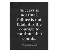 Classic Quote Poster Success Is Not Final Wall Decor