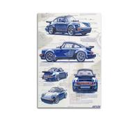 Classic Racing Car Poster 964 911 Turbo RSR Sports Car Artwork Decorative Painting Canvas Modern Art Picture 20x30inch(50x75cm)