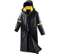 Classic Rain Suits for Men Breathable Rain Gear for Waterproof work, Hooded Coats Jacket and Pants, Raincoat Black & Yellow, XX-L