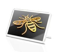 Classic Rectangle Magnet with Stand - 3D Manchester Bee Logo - Fridge Locker Office Whiteboard Toolbox #50003