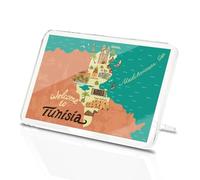 Classic Rectangle Magnet with Stand - Fun Tunisia Travel Landmarks Map Europe - Fridge Locker Office Whiteboard Toolbox #58728